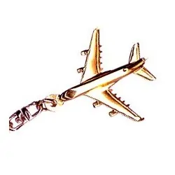 Airbus A380 Keyring Gold