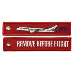 "Remove Before Flight B-787" Keychain
