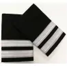 Pilot epaulettes - 2 silver bar 1/2"