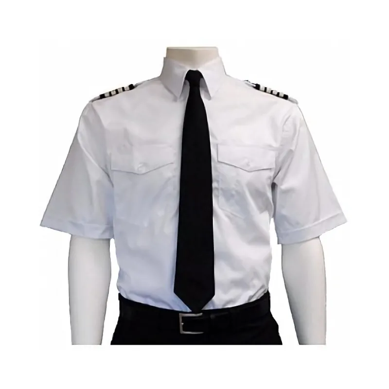 Mecánica Lágrimas resultado Camisa de uniforme de piloto en manga corta