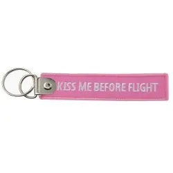 Keychain KISS ME BEFORE FLIGHT -Pink