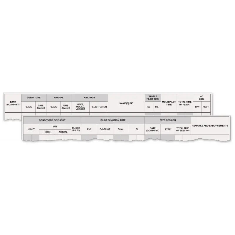 The Standard EASA Pilot Log