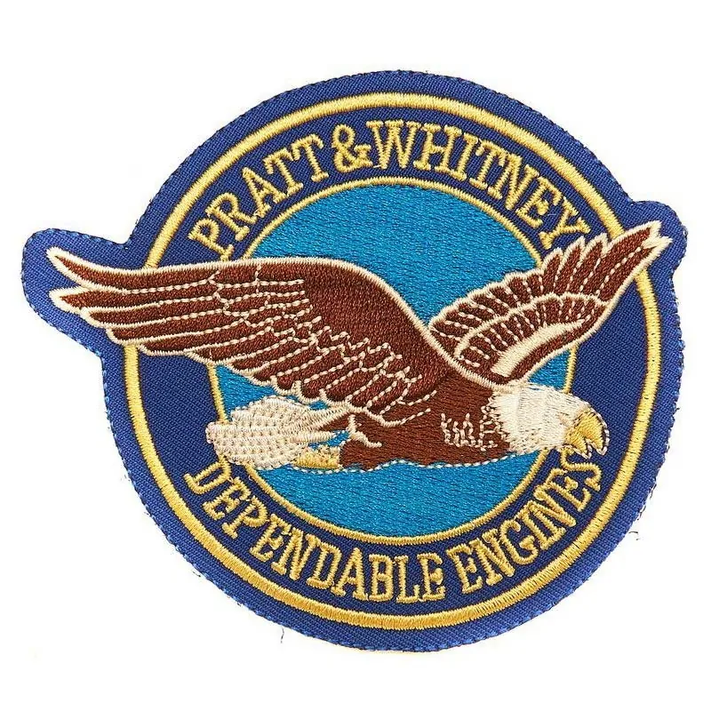 Pratt & Whitney Engines Eagle 2 Embroidered Patches & 3 large vinyl decals lot 5 