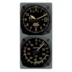 Vintage Altimeter/Airspeed Clock & Thermometer Set