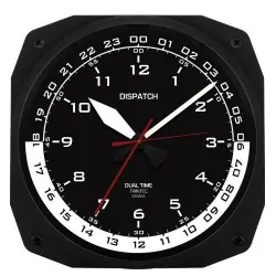 DISPATCH Dual Time Instrument Style Clock