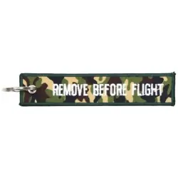Camouflage REMOVE BEFORE FLIGHT Keychain