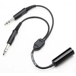 Single .206" plug headset to dual plug adapter