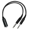 Single .25" plug headset to dual plug adapter