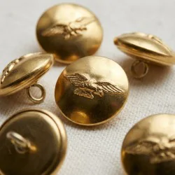 Pilot Uniform Buttons with gold eagle emblem - 6 pcs