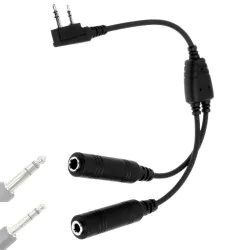 Aviation Headset Adapter PJ055/PJ068 to Walkie Type K Connector